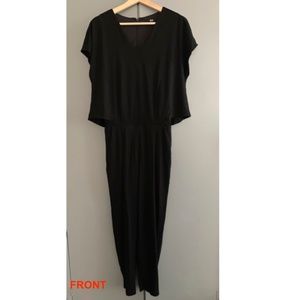 Black Uniqlo V Neck Jumpsuit